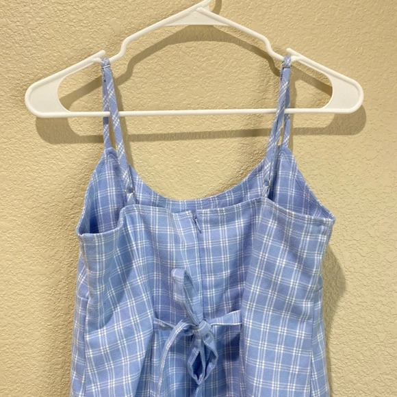 BRANDY MELVILLE John Galt Blue Plaid Colleen Mini Dress - Picture 9 of 9